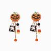 Dripping Oil Collarbone Chain Personality Vintage Earring Cute Pumpkin Ghost Necklace  Autumn