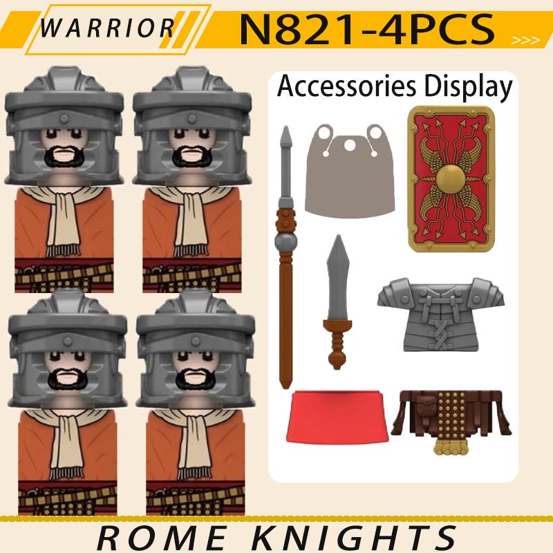 MOC Mittelalterliche Militär Rom Ritter Serie Bausteine Burg Soldatenfiguren Zubehör Schild Steine Weihnachtsspielzeug Geschenke