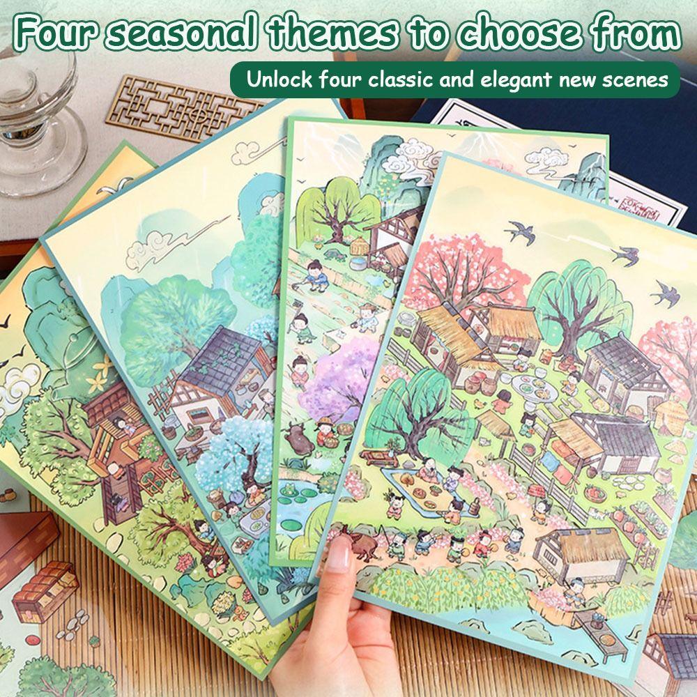 3D Miniature Scene 3D Stickers Multi Style Visual Stacking Sticker New Landscape Notebook Sticker