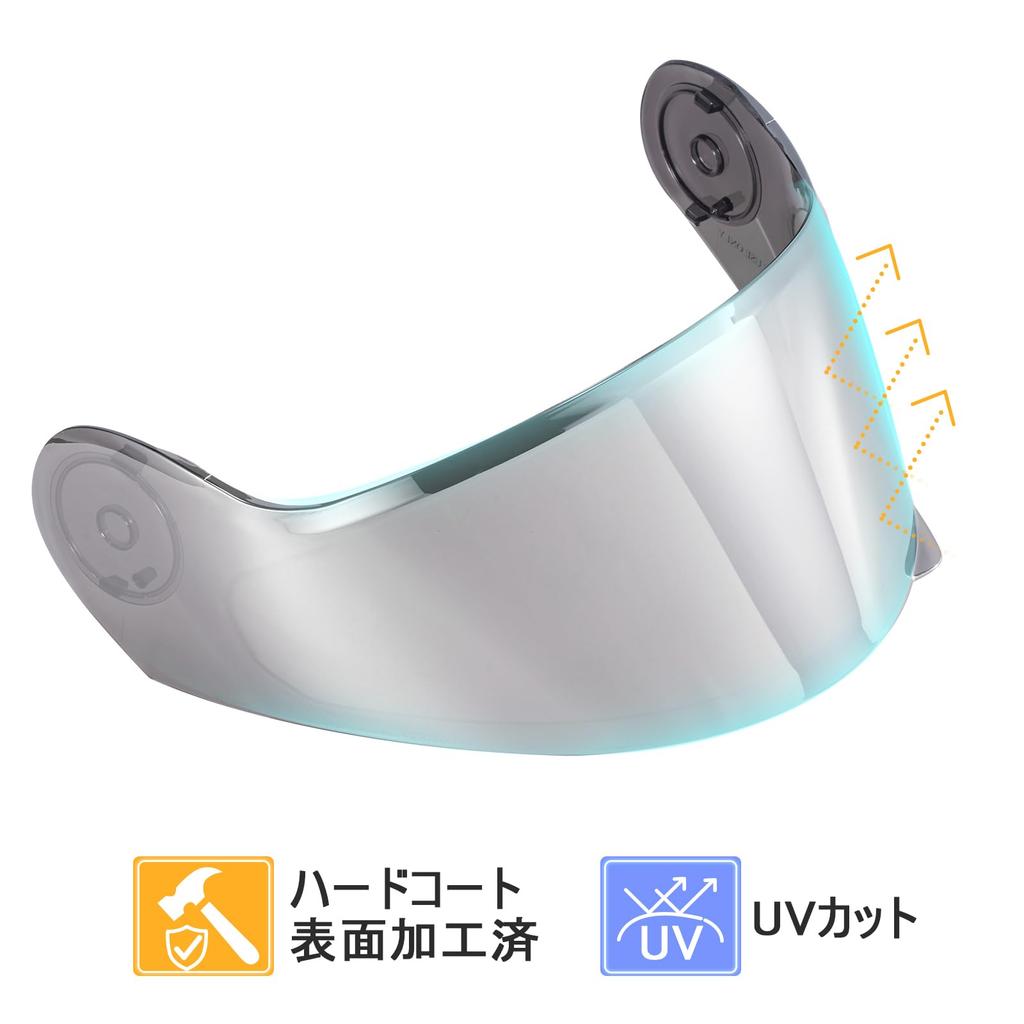 FUKUSEI Motorcycle Helmet Shield for FF868, UV Protection, Hard Coated, Clear/Smoke/Silver/Rainbow (Silver)