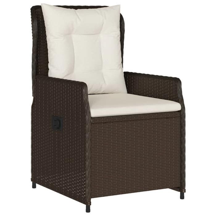 VidaXL Ensemble à manger de jardin 3 pcs et coussins marron poly rotin 3262847