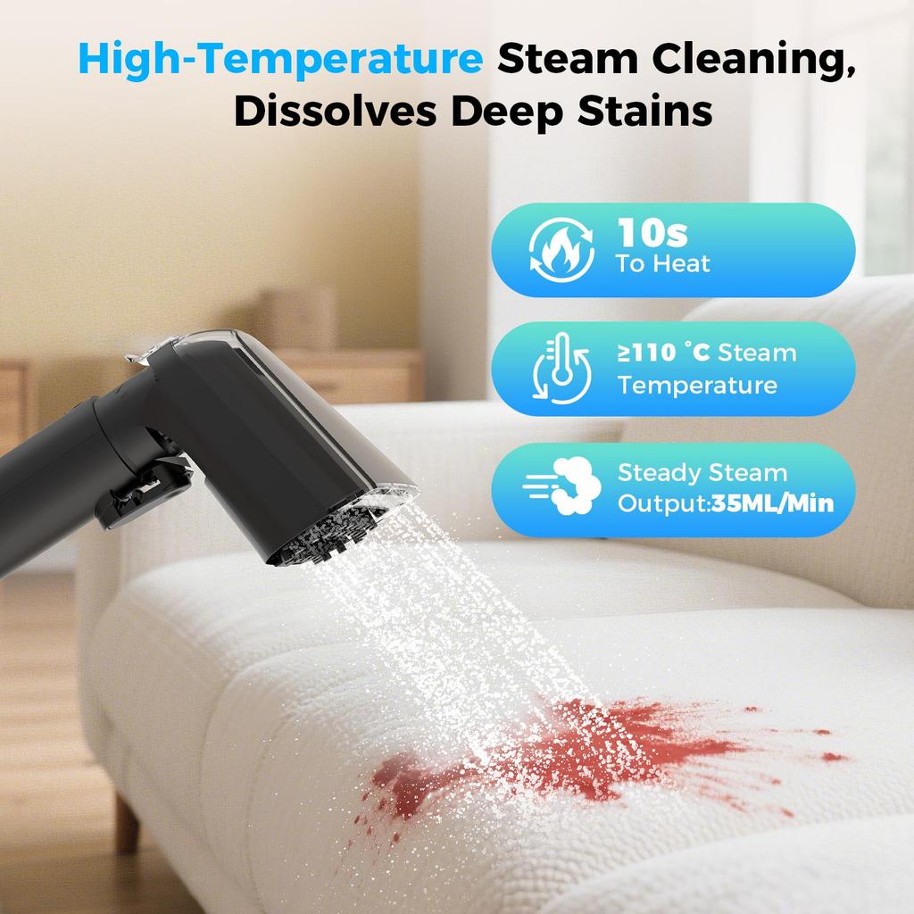 Teendow C6 MAX 3-In-1 Carpet Cleaner, 1650W Motor, 12000Pa Suction, 1250ML Water Tank, 950ML Sewage Tank, Pet-Friendly for Carpet Cleaning