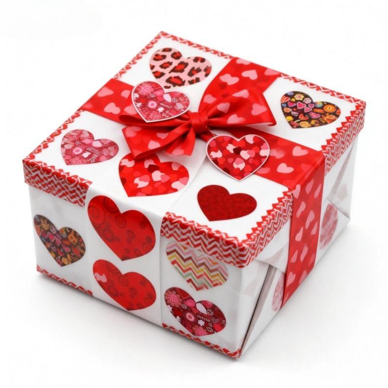 1 set/500pcs Heart Shape Adhesive Stickers - Gift Wrapping Scrapbooking Wedding Birthday Party Supplies