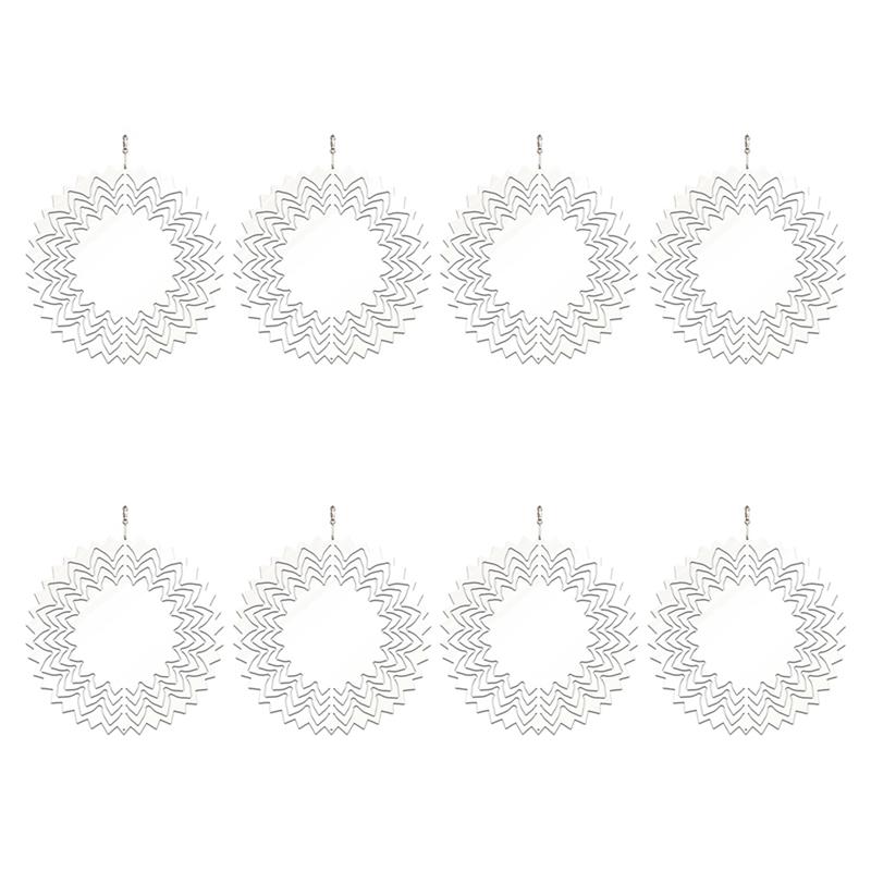 

AEE4-8Pcs 10 Inch Sublimation Wind Spinner Blanks 3D Wind Spinners Hanging Wind Spinner For Indoor Outdoor Garden Decoration