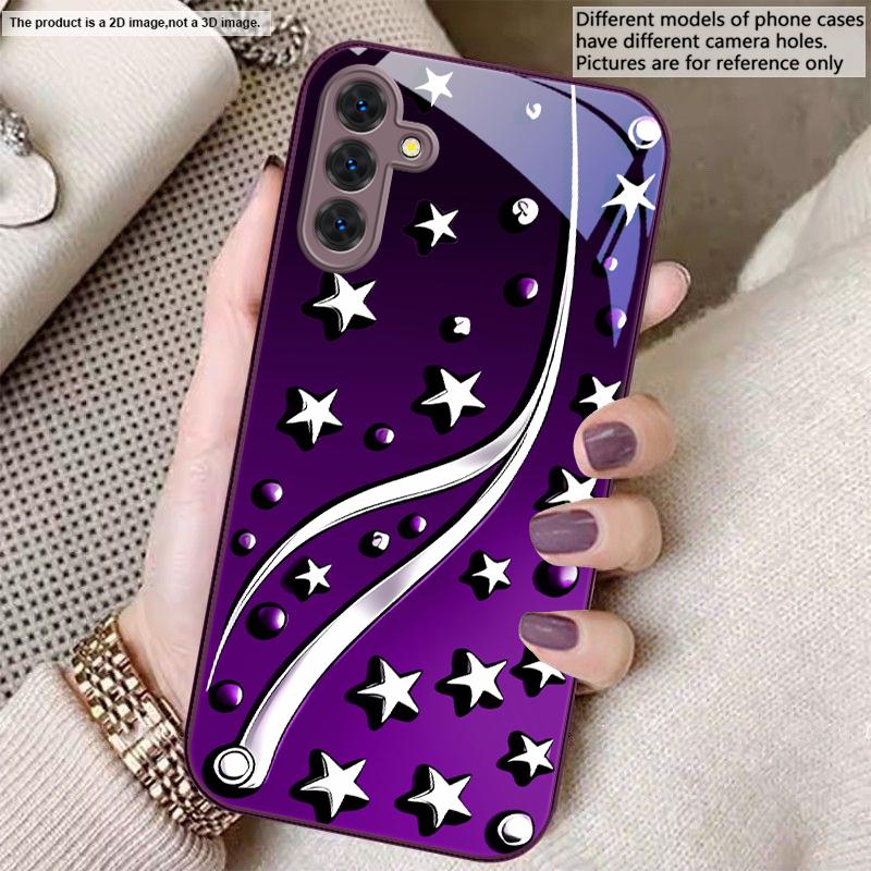 Deep Night with Stars For Samsung S26 S22 S8 S9 10 S20 Ultra S21 Pro S22 Plus S23 FE S24 Ultra S25 Edge S24+ Glass Phone Case
