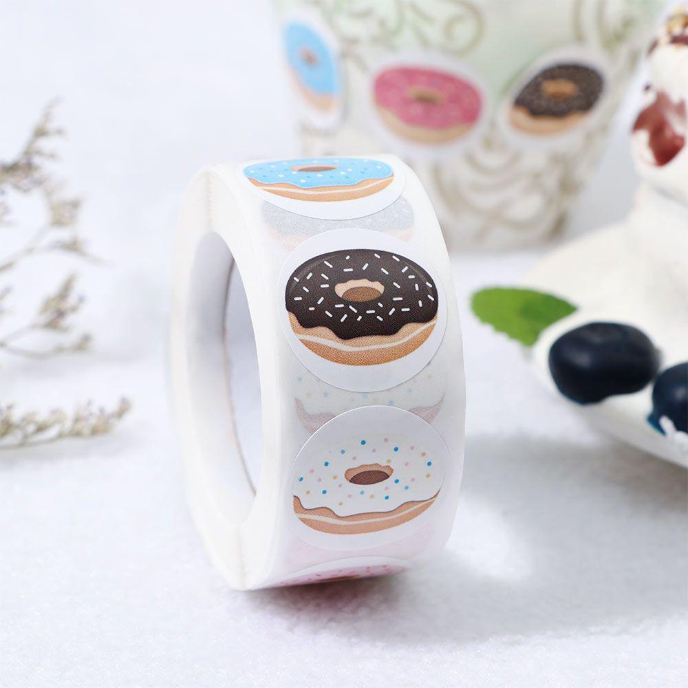 500pcs Self-adhesive for Cake Bread Package Baking Pattern Seal Labels Roll Sticker Donut Stickers Gift Box Packing