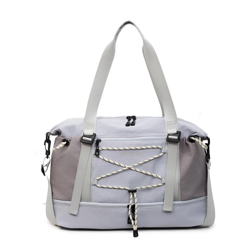 

Сумка для путешествий на короткие расстояния Сумка для фитнеса большой вместимости с разделением для сухого и мокрого Багажная сумка Студенческая спортивная сумка через плечо/кроссбоди с отделением для обуви серый