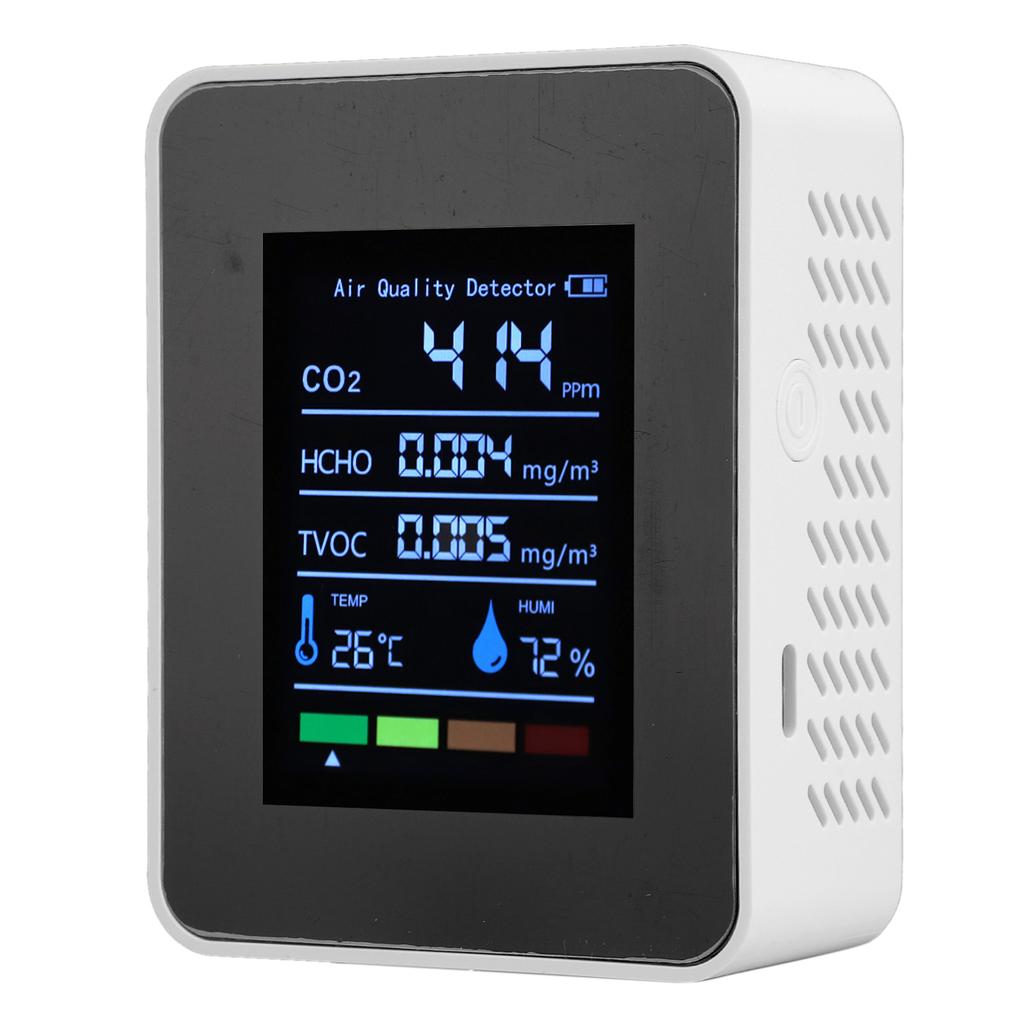 Portable   Quality Detector CO2 TVOC HCHO Humidity Temperature 5 In 1 Multifunctional Indoor   Quality Tester Meter