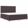 Box Spring Bed with Mattress Dark Brown 180 x 200 cm Fabric