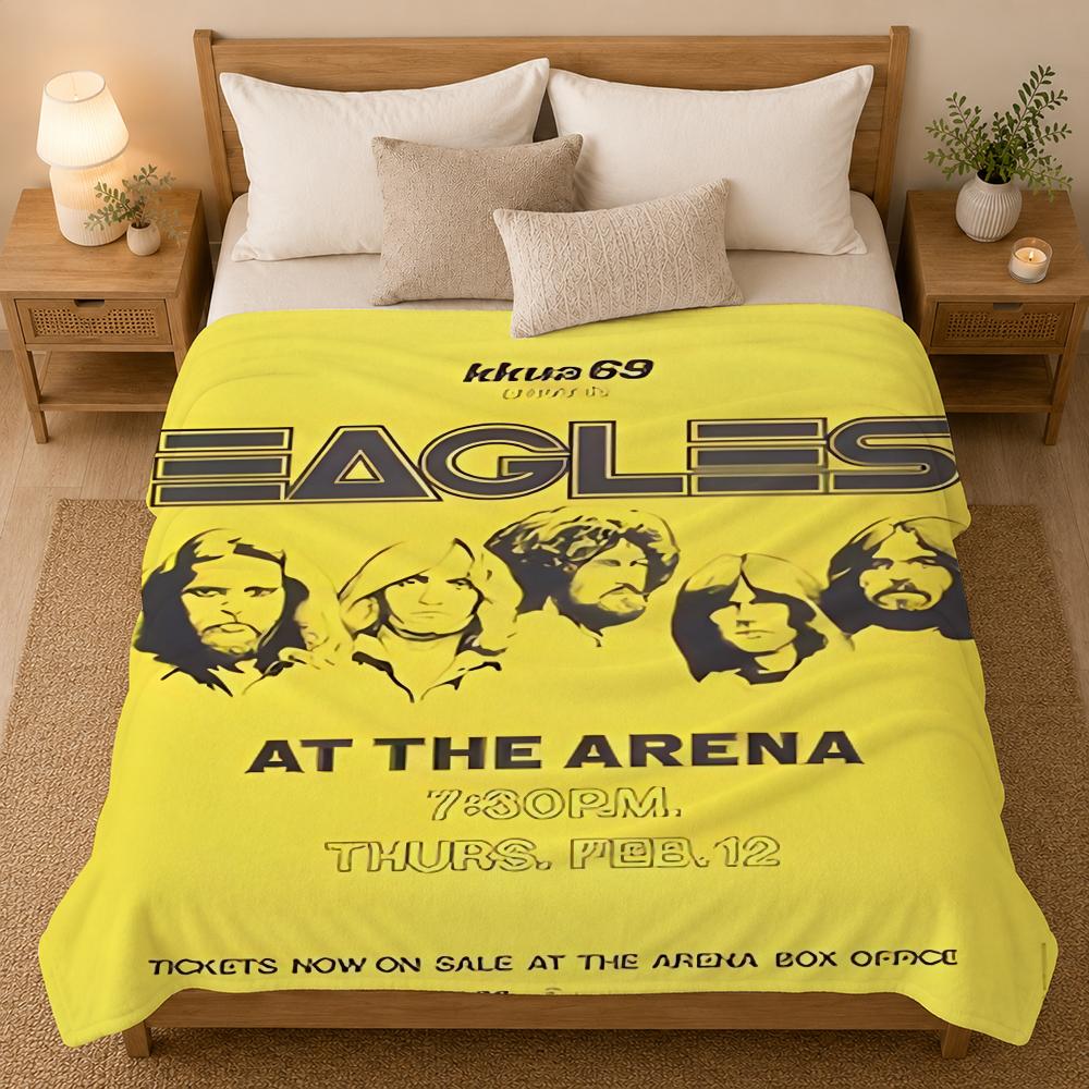 Eagles Band Throw 240G Flannel Blanket, Suitable For Sofas, Beds, Offices, Exquisite Gift Blankets