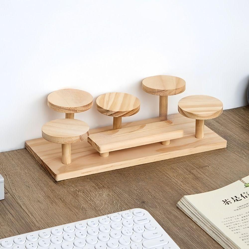 Stacked Design Display Stand Organizer Wooden Plant Stand  Jewellery Display