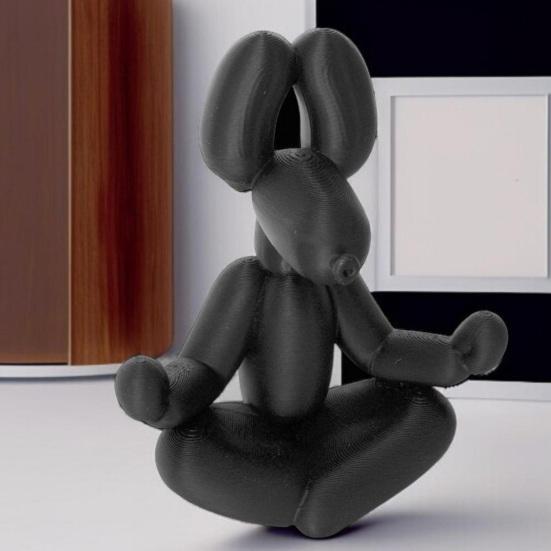 Small Meditation Dog Statue Funny Balloon Puppy Figurine Cute Animal Craft for Living Room Desktop Shelf Decor