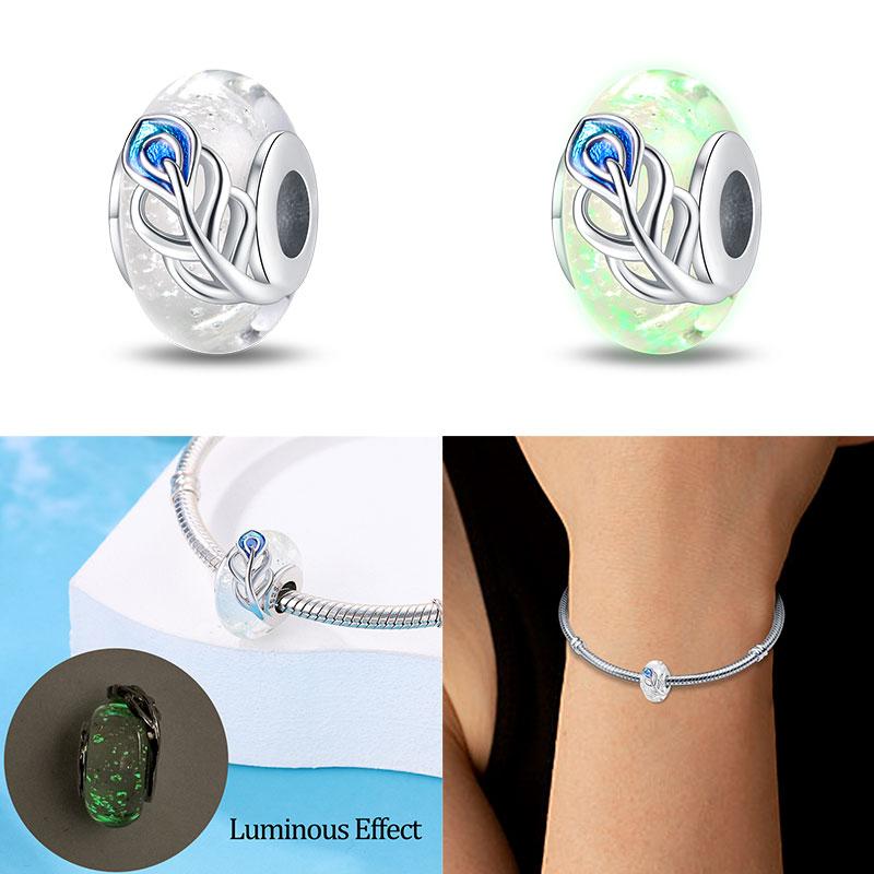 Original 100% Copper Ocean Blue Glass Beads Suitable Fororiginal Bracelet Diy Jewelry Making Women Gift