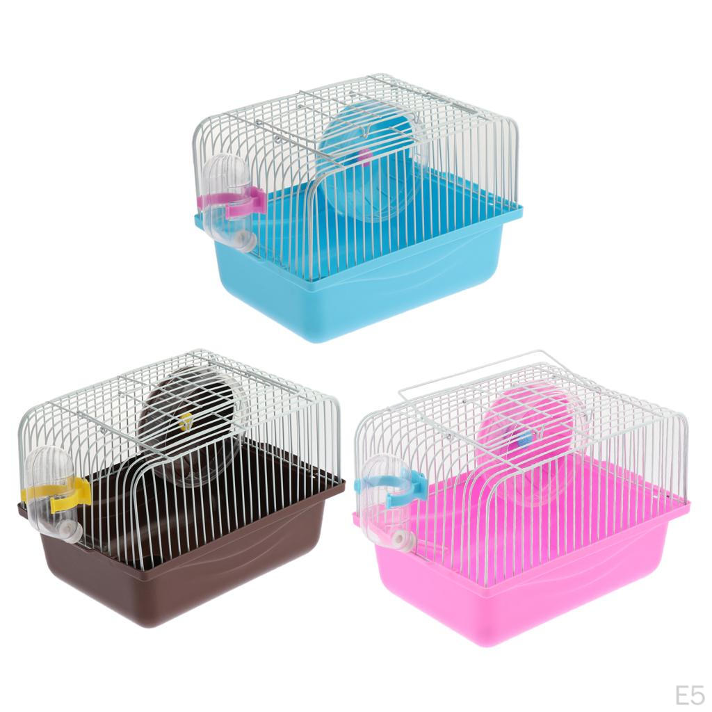 Hamster Gerbils Cage Transport Box With Running , Pink