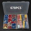 Automotive Wiring Kit 678PCS with PVC Crimp Terminals and 2:1 Heat Shrink Tubing for Secure and Electrical Connections