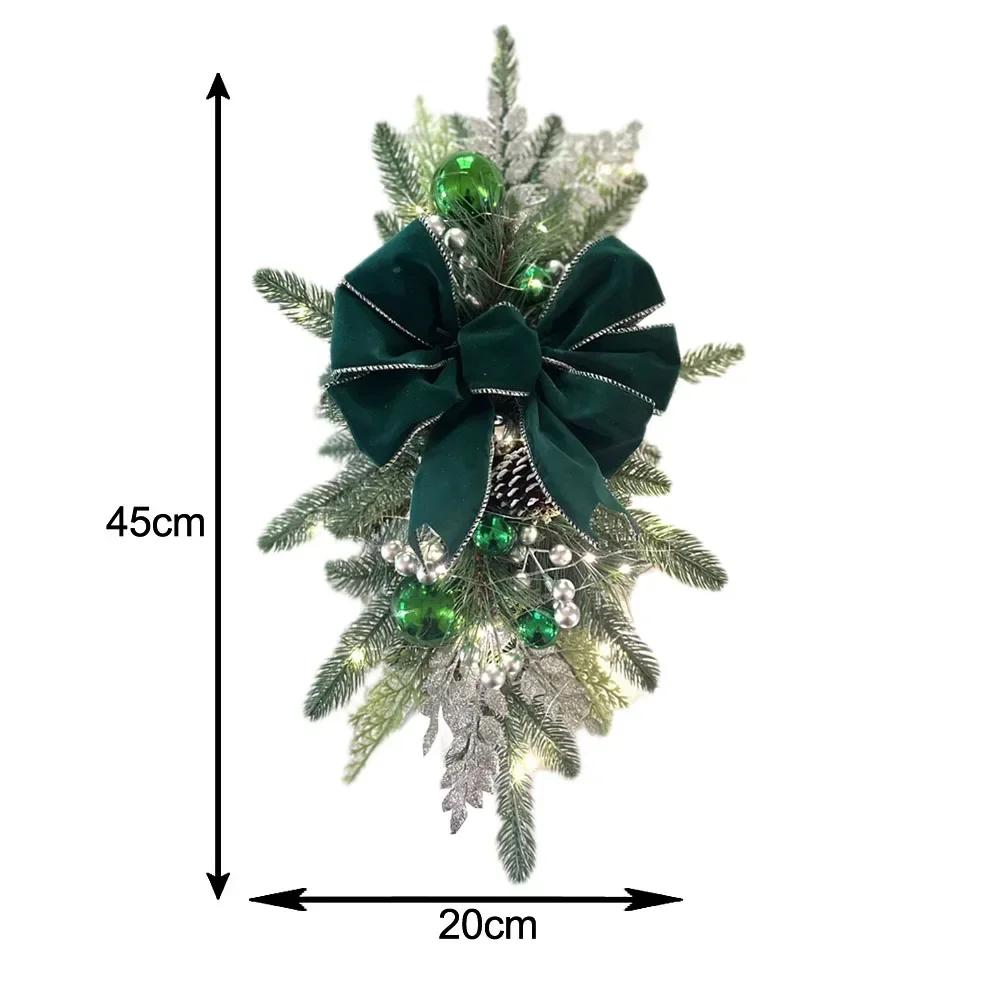 

For Stairs For Courtyards Holiday Decor Christmas Staircase Decorations Holiday Decoration Cordless Pre-installed Light зелёный