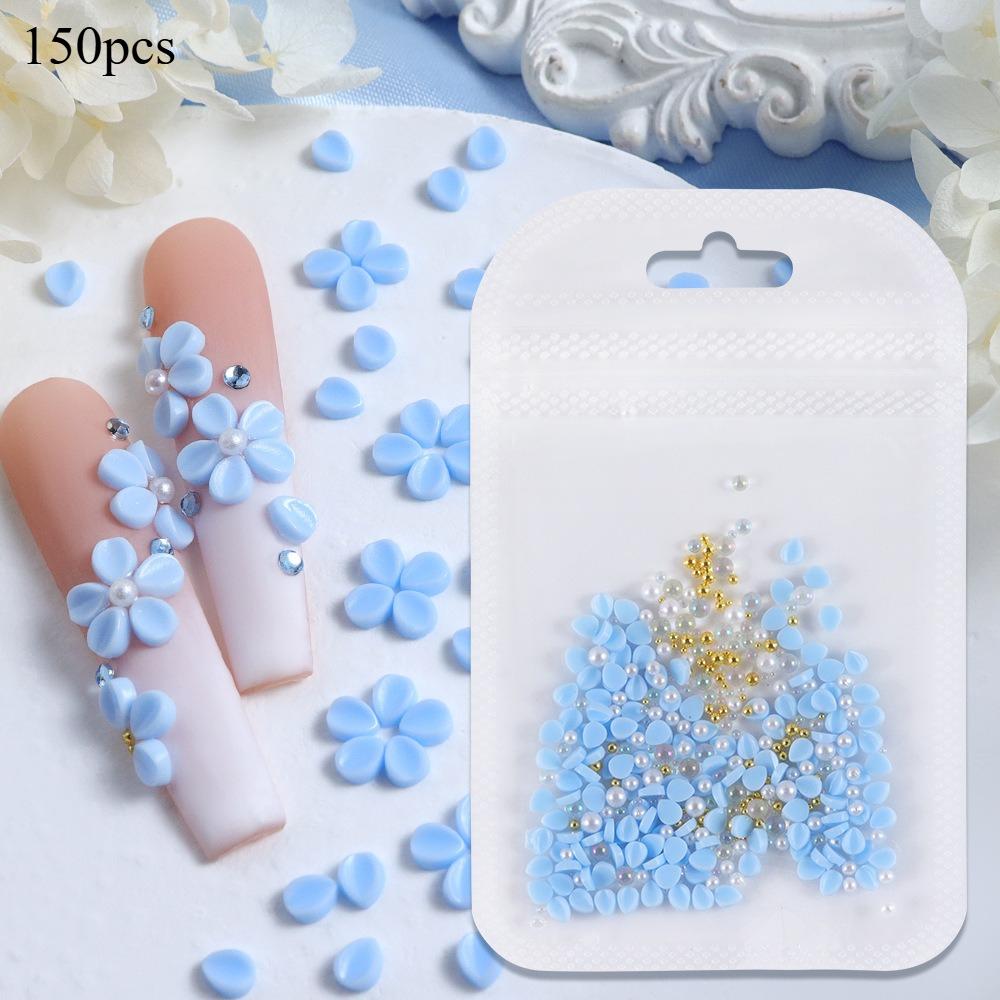 150pcs 3D Nail Art Charm Decoration Nail Rhinestones Acrylic Petals Nail Art Decorations Kit for DIY Nail Accessories