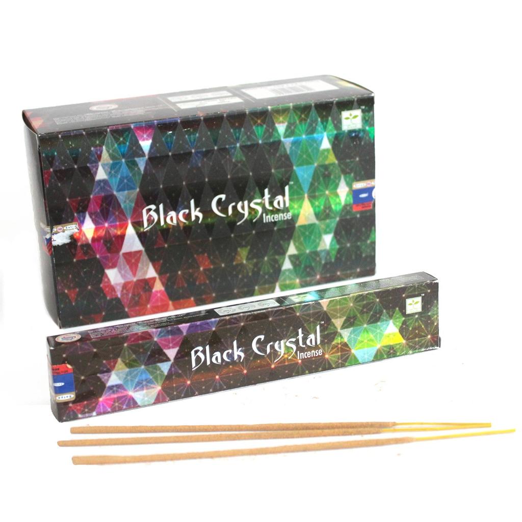 Black Crystal Incense Sticks 15g Satya