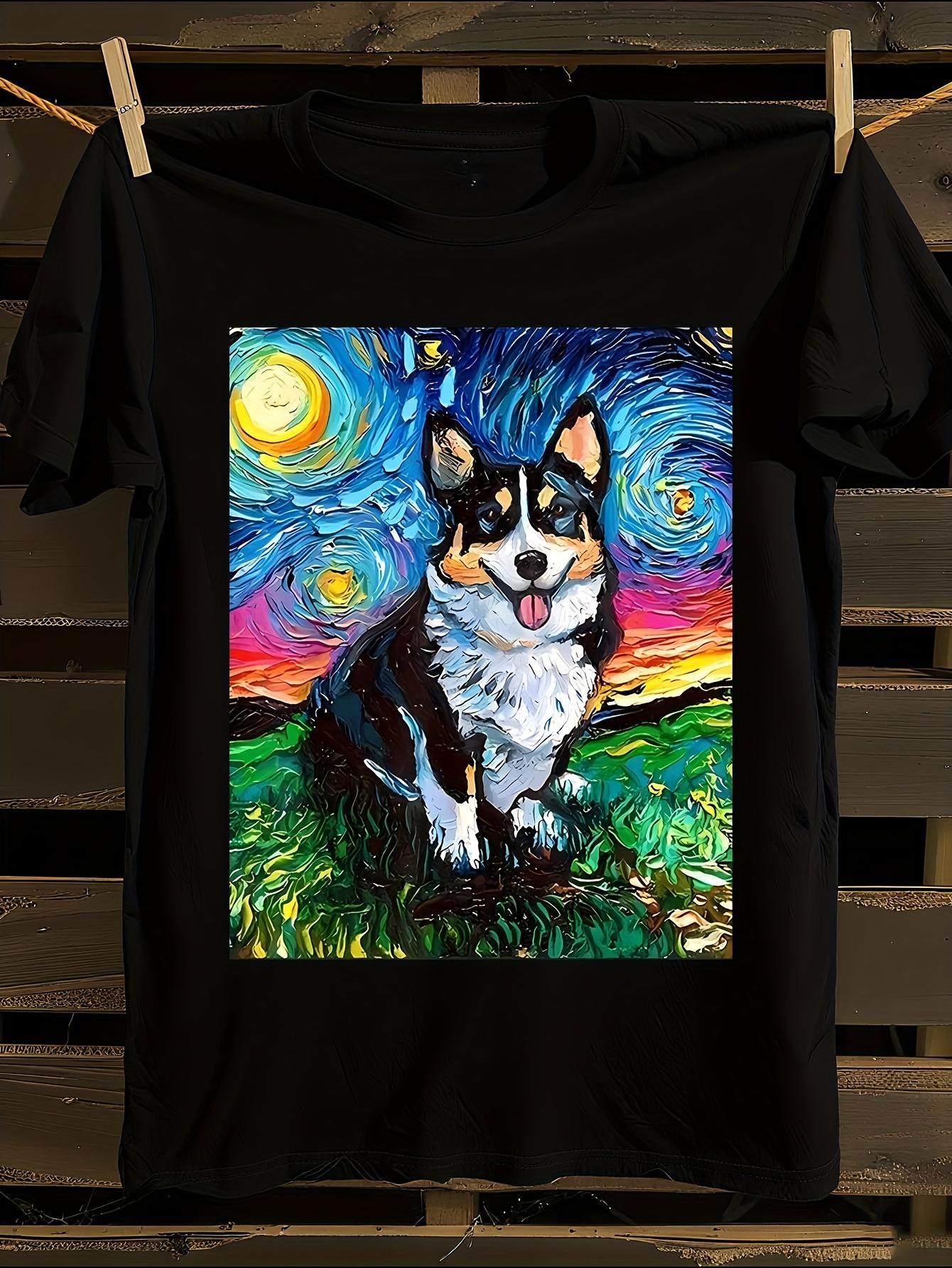 s s Pembroke Welsh Corgi Van Gogh Starry Night Inspired ... S