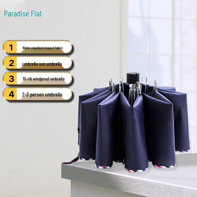 Paradise Large Reinforced Three-Fold Windproof Umbrella