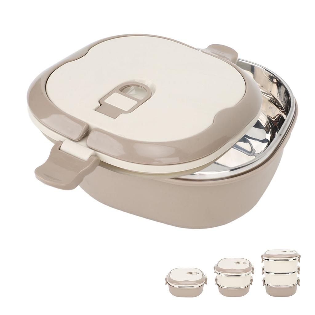 Boîte à déjeuner en acier inoxydable 304 Grande capacité Portable Isotherme Scellée Étudiant Boîte Bento avec cuillère pour École Bureau