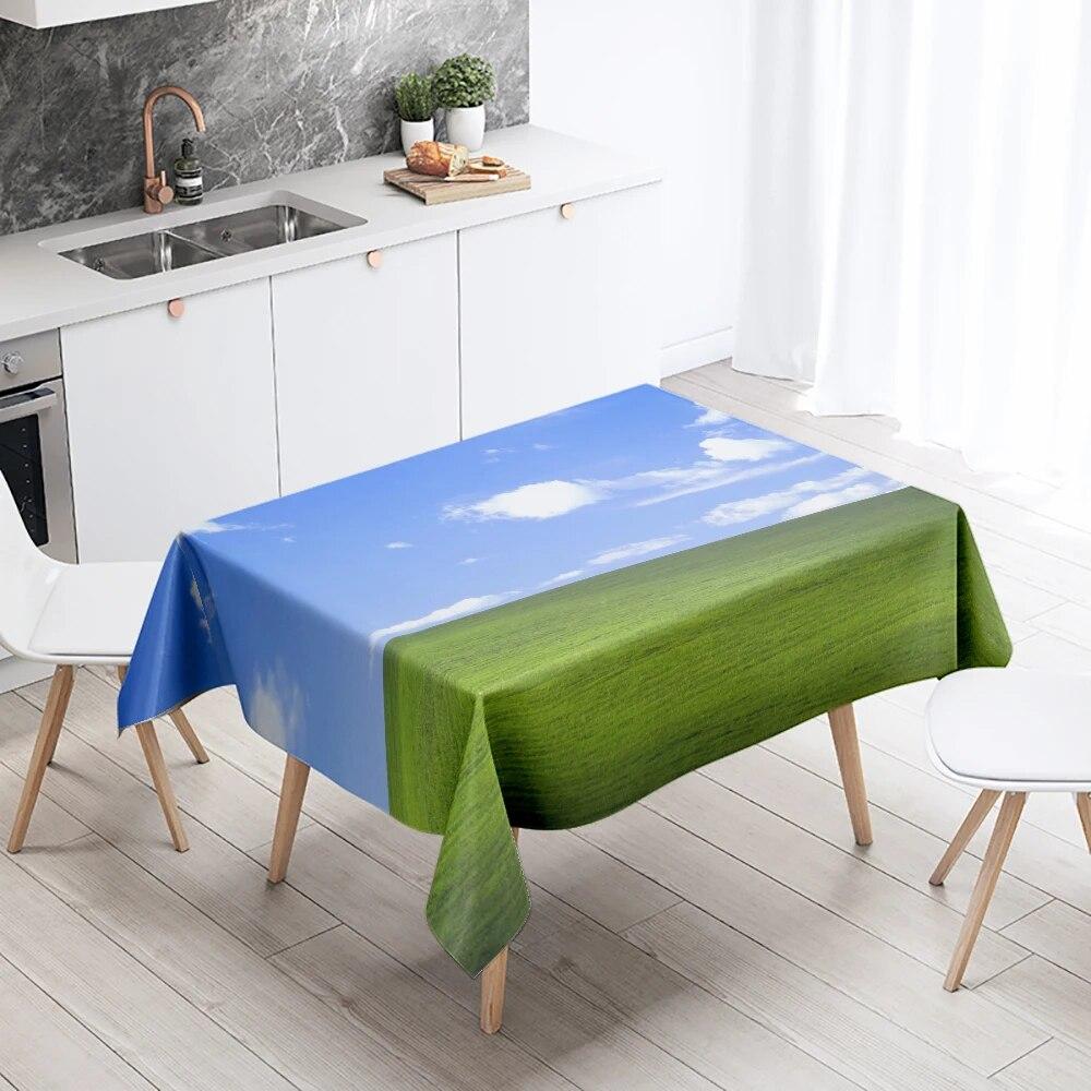 Landscape Tablecloth Natural Scenery  Anti-fouling and Waterproof Rectangular Kitchen Dining Table Home Decoration