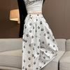 Dog Footprints White Yamamoto Pants Women's Pants Summer Thin New High-waist Lazy Casual Ice Silk Wide-leg Pants
