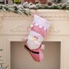 Nordic Pink Festive Christmas Stockings With Adorable Santa Snowman Perfect For Gifts