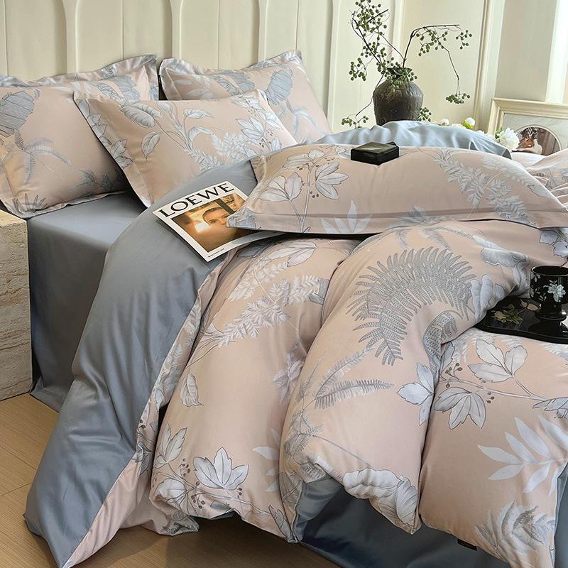 Pure Cotton Fresh Style Bedding Set: Modern Minimalist Duvet Cover, Sheet & Fitted Sheet for Spring/Summer