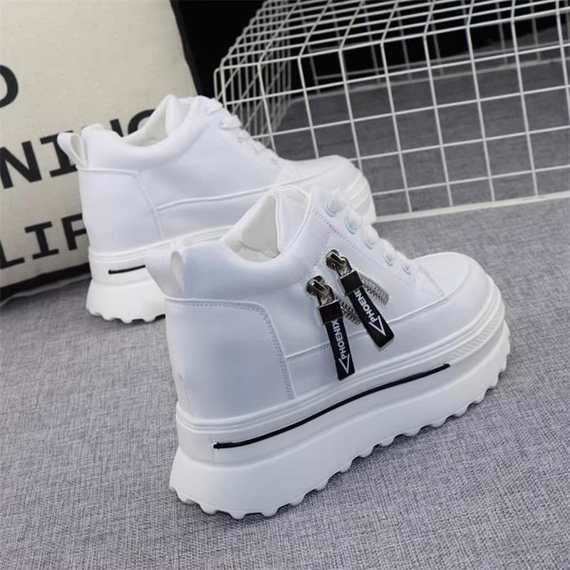 

thick-soled white shoes women s inner height increase small casual shoes sports shoes single shoes 35