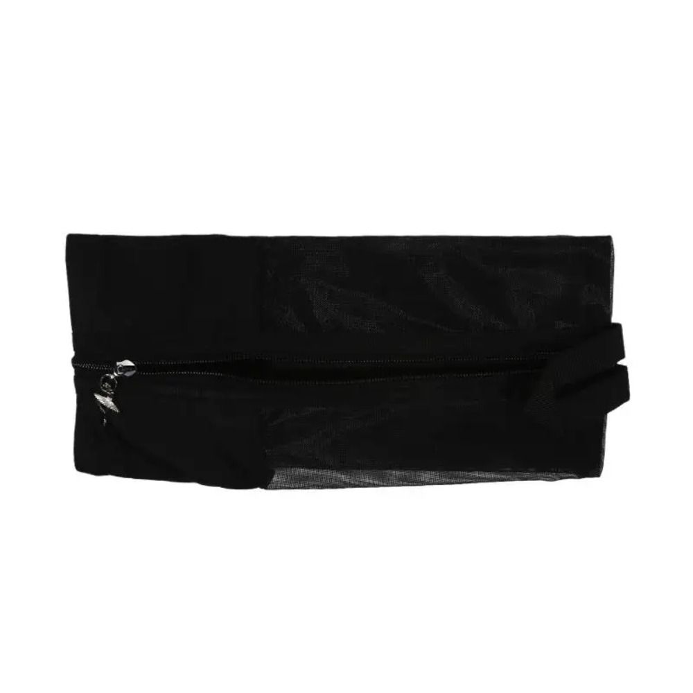 Black Color Latin Dance Shoe Bag with Zipper Mesh Dance Pouch Ballet Organizer Bags  Ballerina