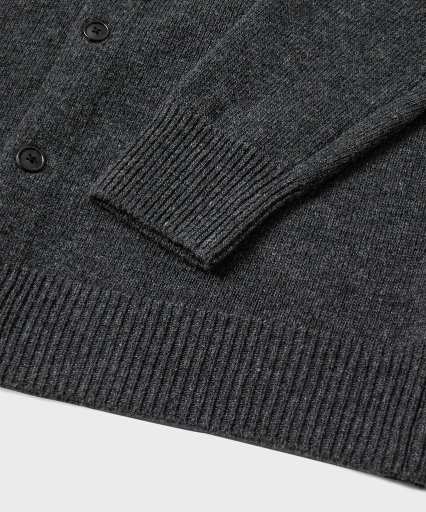 Branded After Round Crop Cardigan [Charcoal]