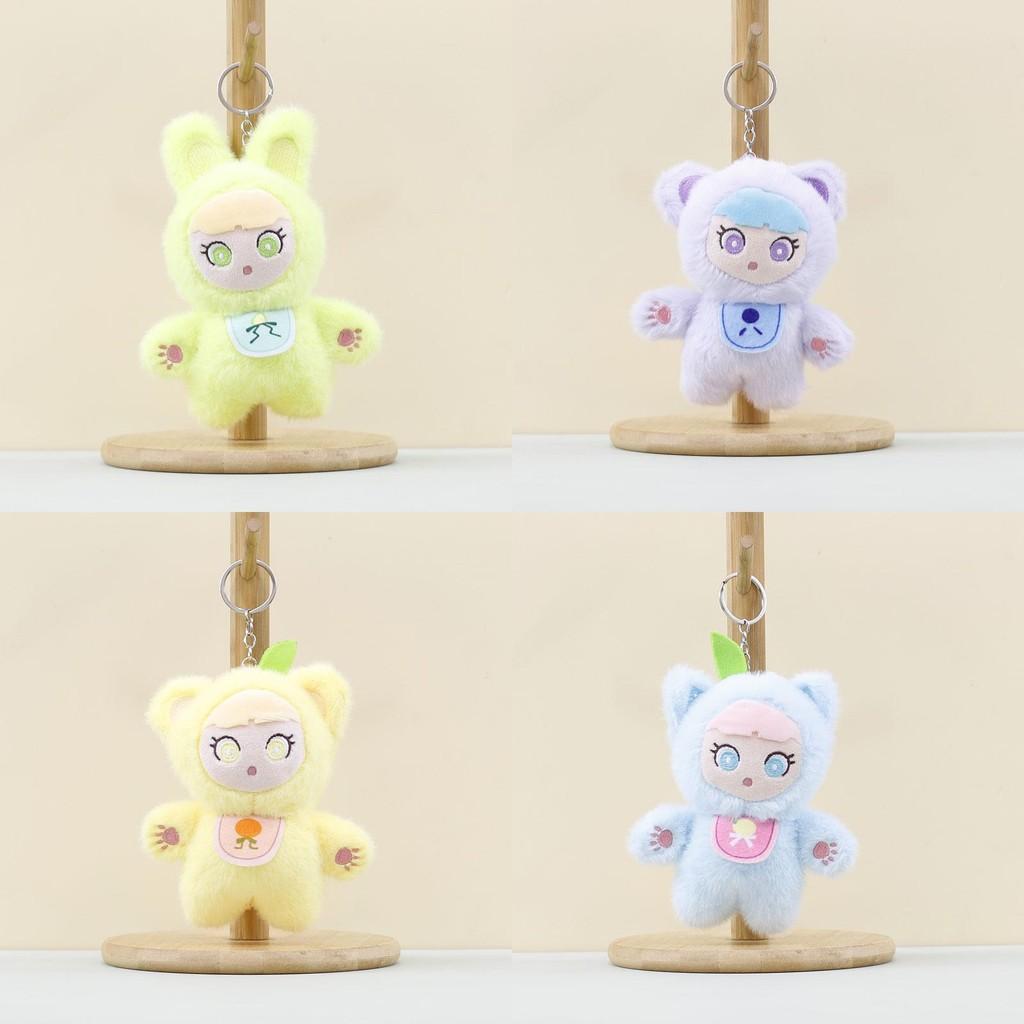 Transformative Bunny Plush Keychain Cartoon Dress Up Rabbit Toy Keyring And