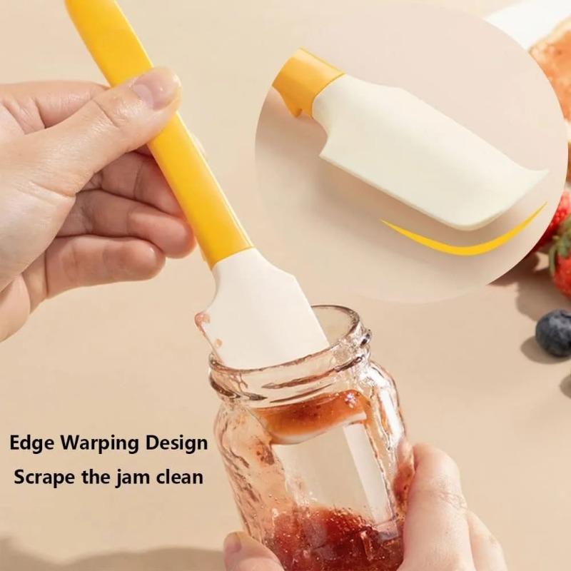 Silicone Jam Spatula with Can Opener End Multi Purpose Spreaders for Jar Peanut Butter Jelly Chocolate Spreader Mixing Scraper
