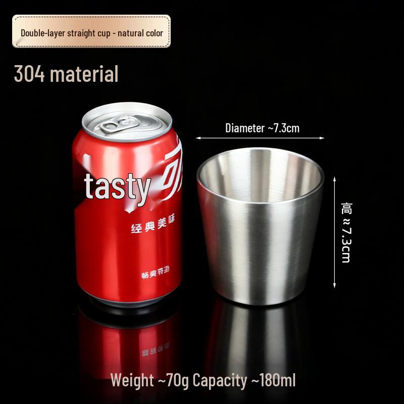 Korean Industrial Style 304 Stainless Steel Double-Walled Gold Beer Mug and Tea Cup