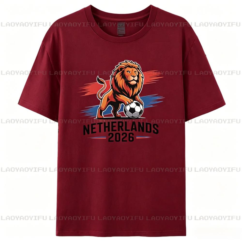 Netherlands 2026 Patriotic Soccer Fan TShirt National Lion Symbol Football Lover Tee Soccer Part Supplies Shirt Men Women Tops