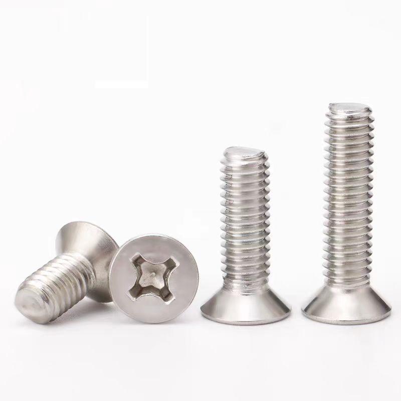 304 Stainless Steel Phillips Flat Head Countersunk Machine Screw (Sizes: M2, M3, M4, M5, M6, M8, M10)