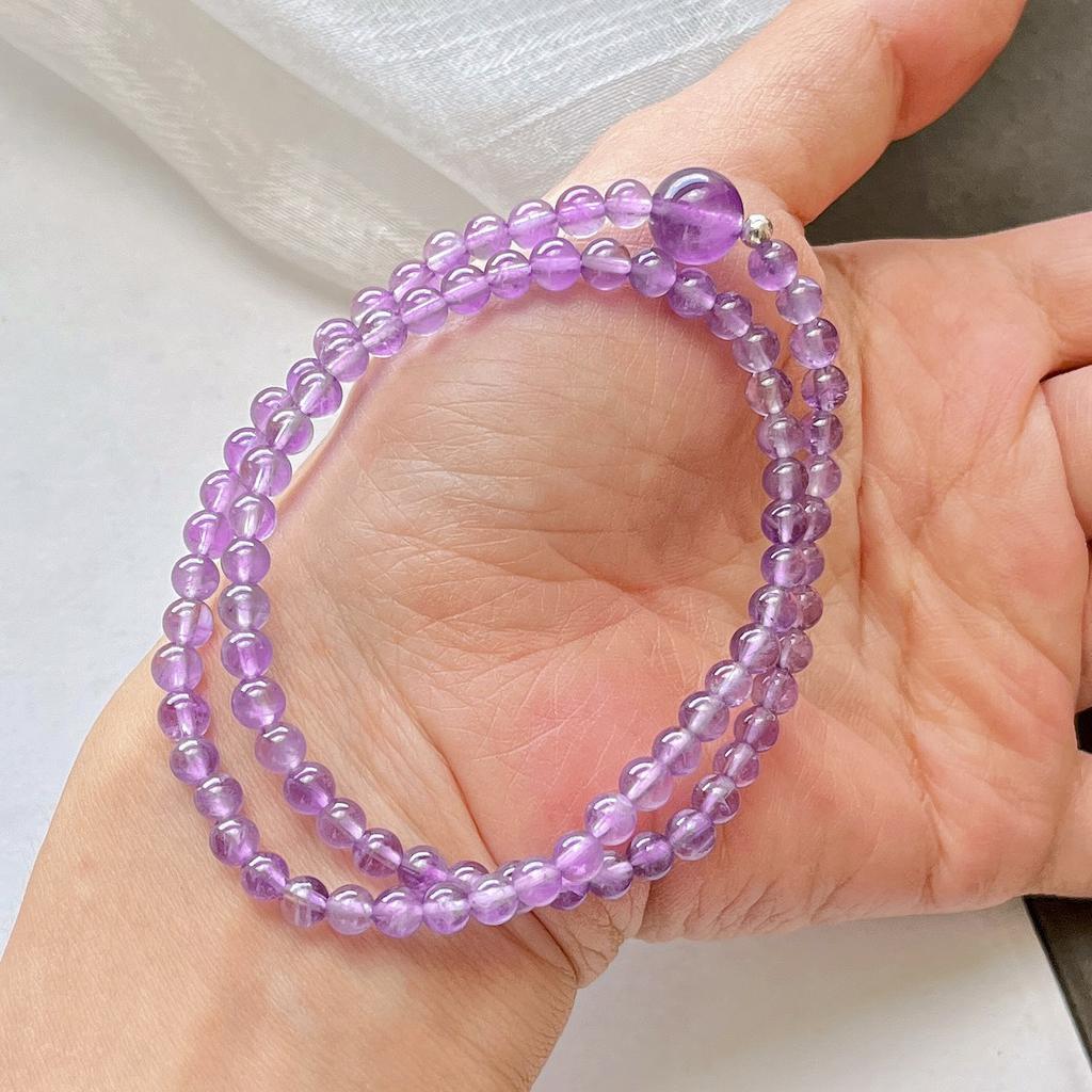 925 Silver High Quality Natural Amethyst Multi-Circle Bracelet Bracelet