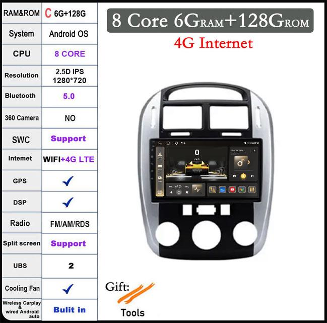 9 Lnch Android 14 For KIA Cerato 1 LD 2017-2020 Touch Screen Car Automotive Multimedia 4G+WIFI DSP Bluetooth Stereo Auto Rideo