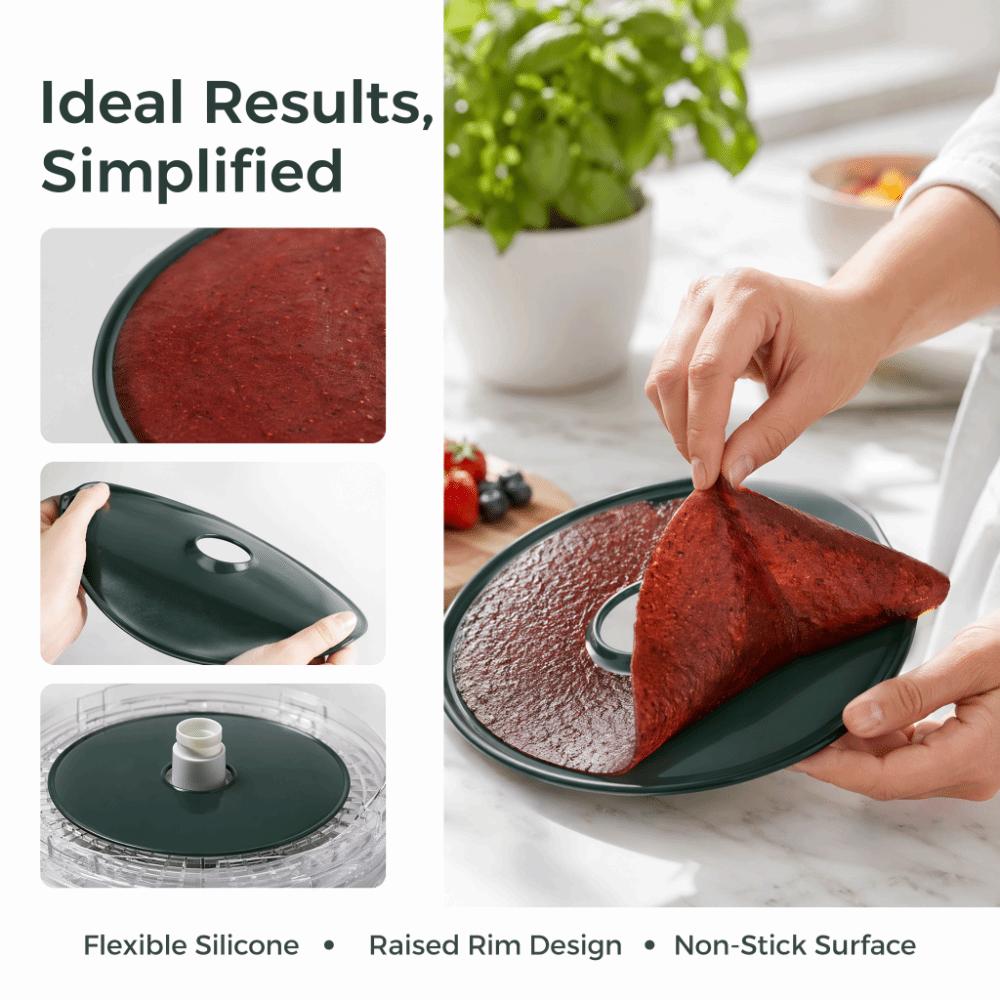 Round Food Dehydrator Sheet Silicone Fruit Drying Sheet Silicone Dehydrator Sheet  Liquid Foods