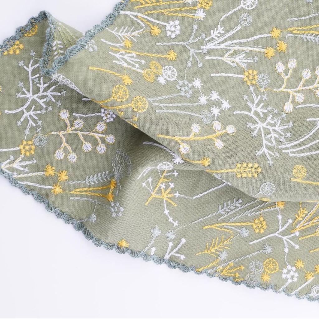 European and American Embroidered French Pastoral Hair Accessories: Triangle Shawl & Scarf Set