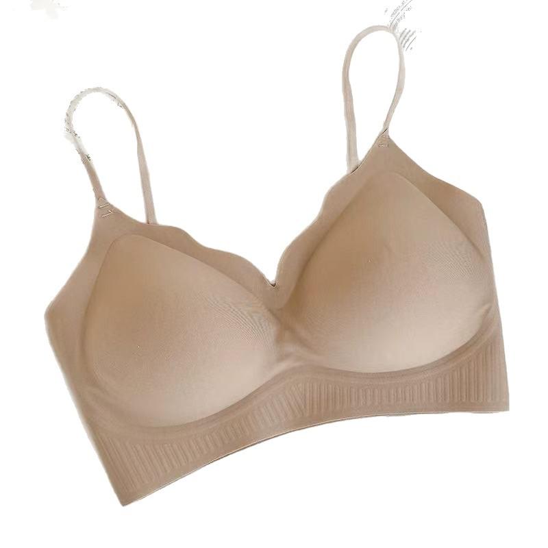 Special skin tone foundation seamless gathering bra summer thin small chest thin shoulder strap sling