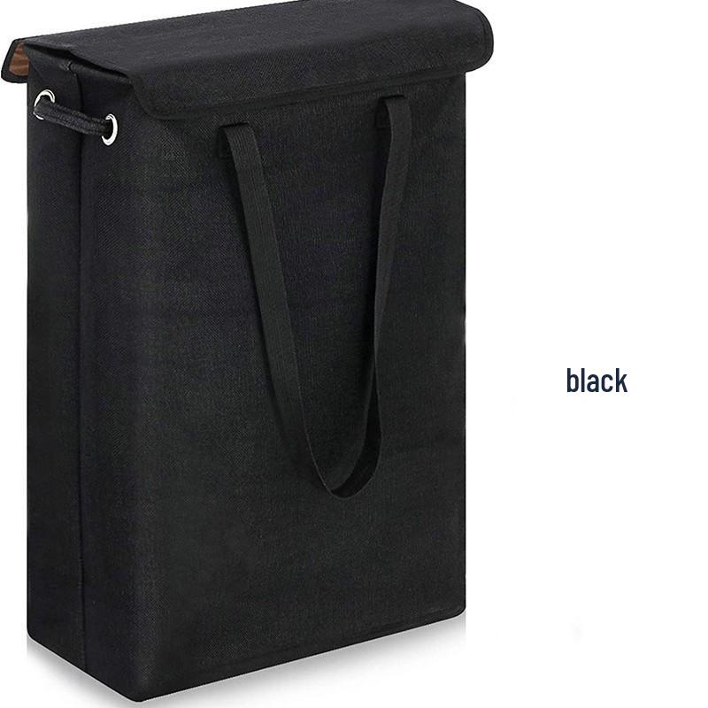 Double-Layer Narrow Strip Laundry Basket with Lid and Handle