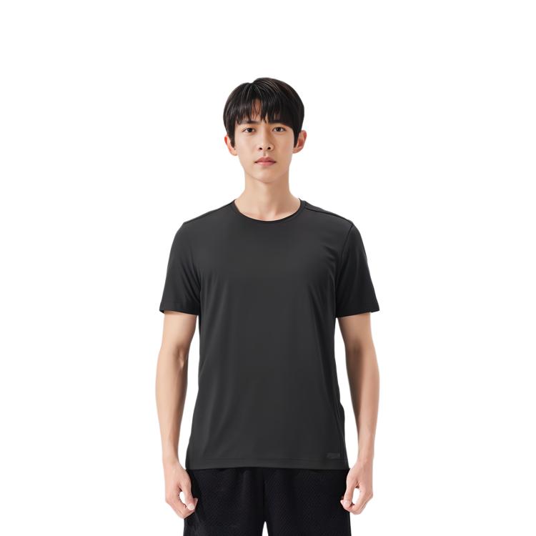 100 CollectionDECATHLON 100 Collection Quick Dry Pullover Crew Neck Short Sleeve T-Shirt Men's Black