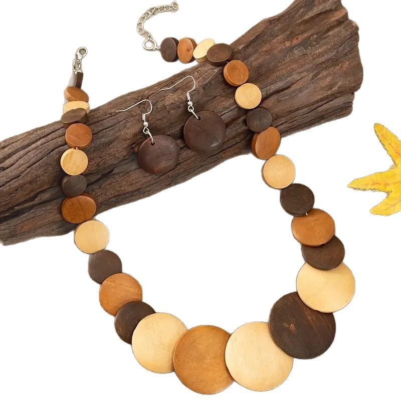 French Bohemian Retro Round Necklace Fashion Jewelry Accessories Creative Niche Necklace