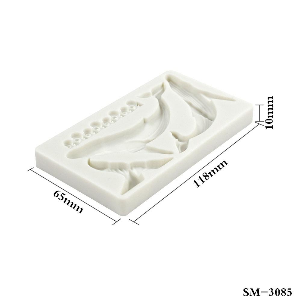 

Новий океан блакитний кит хвиля Пульсація помадка Силіконова форма своїми руками Шоколадний декоративний інструмент для випічки тортів Смоляна форма whale mold