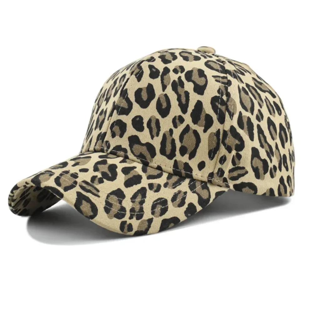

New Leopard Print Washed Cotton Baseball Caps For Women Fashion Casual Hip Hop Hat Adjustable Snapback Outdoor Sport Sun Hats