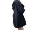 2025 Autumn Women's Korean Style Thin Long Sleeve Hoodie - Solid Color, Versatile, Mid-Length, Loose Fit.