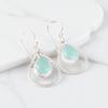Aqua Chalcedony Gemstone 925 Sterling Silver Jewelry Handcrafted Earrings 1.70" EE-96-20