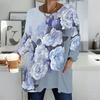 Plus Size Women Round Neck Long Sleeve T Shirt Soft Loose Tops For Indoor Leisure And Street Walking